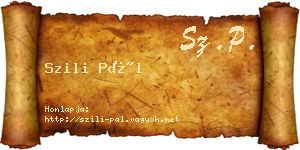 Szili Pál névjegykártya